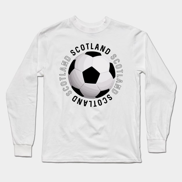 Black and White Scotland Football Design Long Sleeve T-Shirt by MacPean